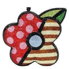 Britto Jewelled Flower Clutch Bag