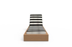 Brixton Teak Chaise Lounge 'Grade A' Wire Brushed Natural Wood, Cabana Classic