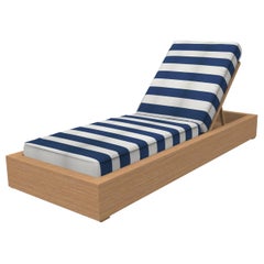 Brixton Teak Chaise Lounge 'Grade A' Wire Brushed Natural Wood, Cabana Regatta