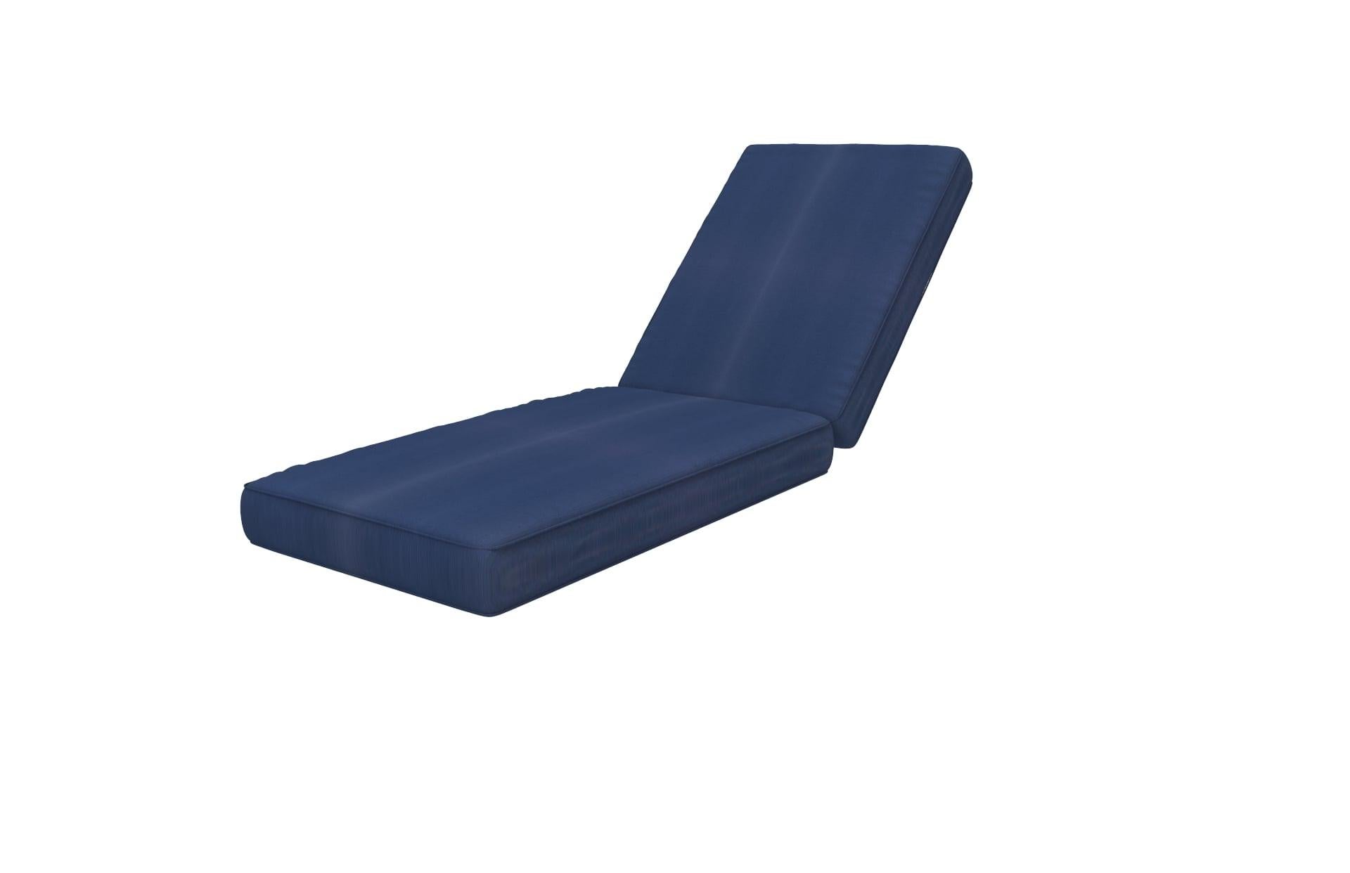 Contemporary Brixton Teak Chaise Lounge 'Grade A' Wire Brushed Natural Wood, Cast Navy For Sale