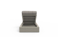 Brixton Teak Chaise Lounge 'Grade A' Wire Brushed Weathered Gray, Cast Silver