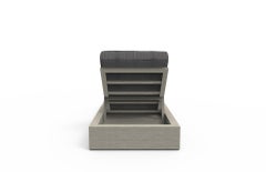 Brixton Teak Chaise Lounge 'Grade A' Wire Brushed Weathered Gray, Cast Slate