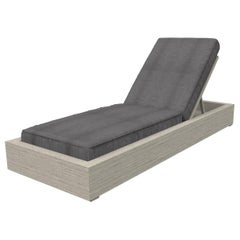 Brixton Teak Chaise Lounge 'Grade A' Wire Brushed Weathered Gray, Cast Slate
