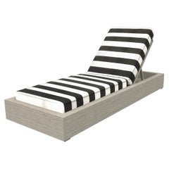 Brixton Teak Chaise Lounge'Grade A' Wire Brushed Weathered Gray, Cabana Classic