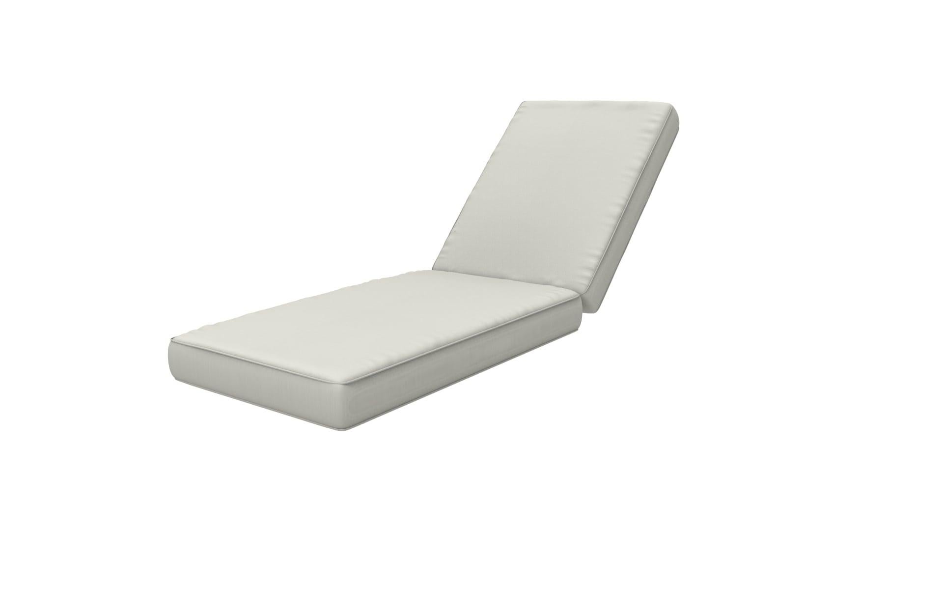 Contemporary Brixton Teak Chaise Lounge 'Grade A' Wire Brushed Weathered Gray, Canvas Natural For Sale