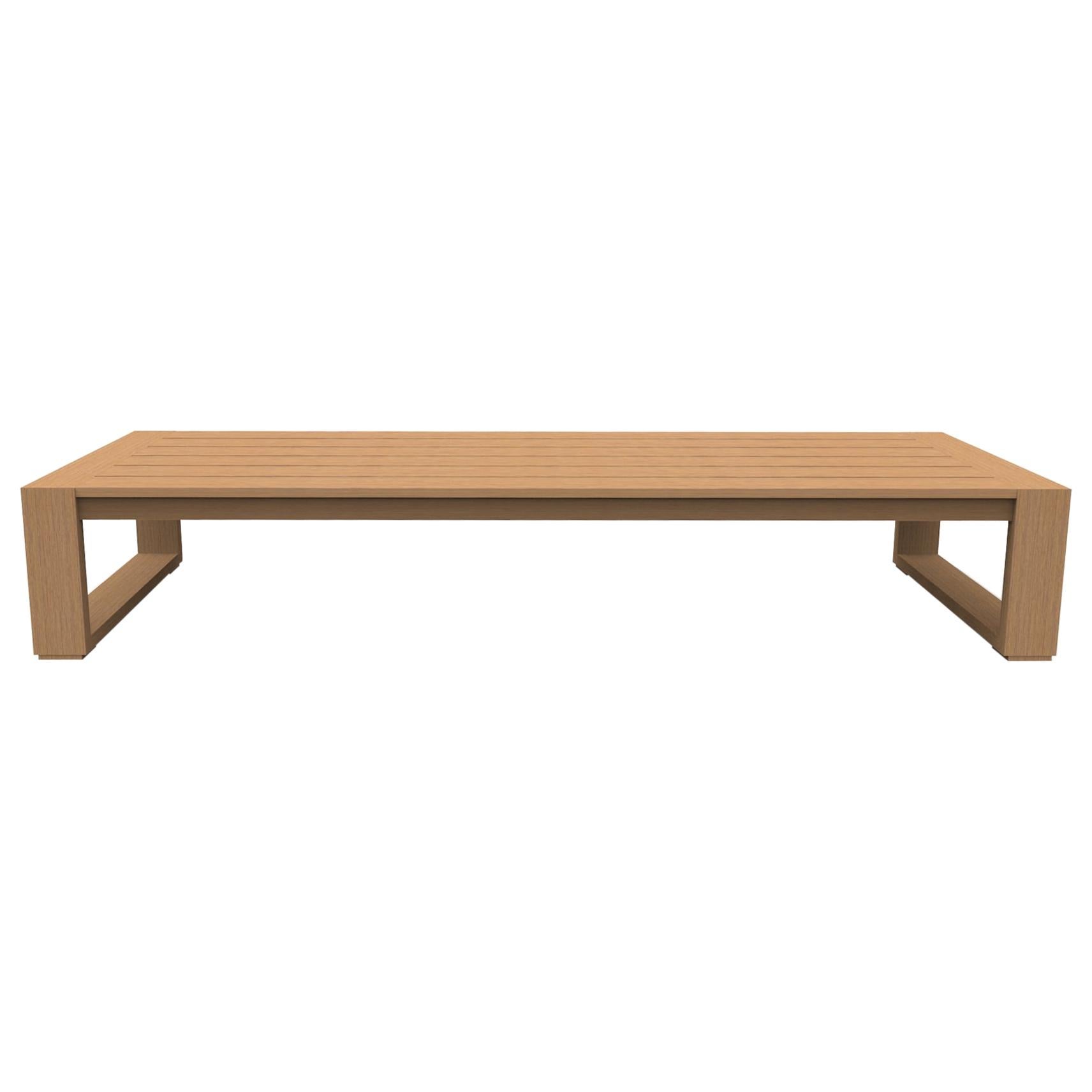 Brixton Teak Coffee Table 'Grade A' Wire Brushed Natural Wood For Sale