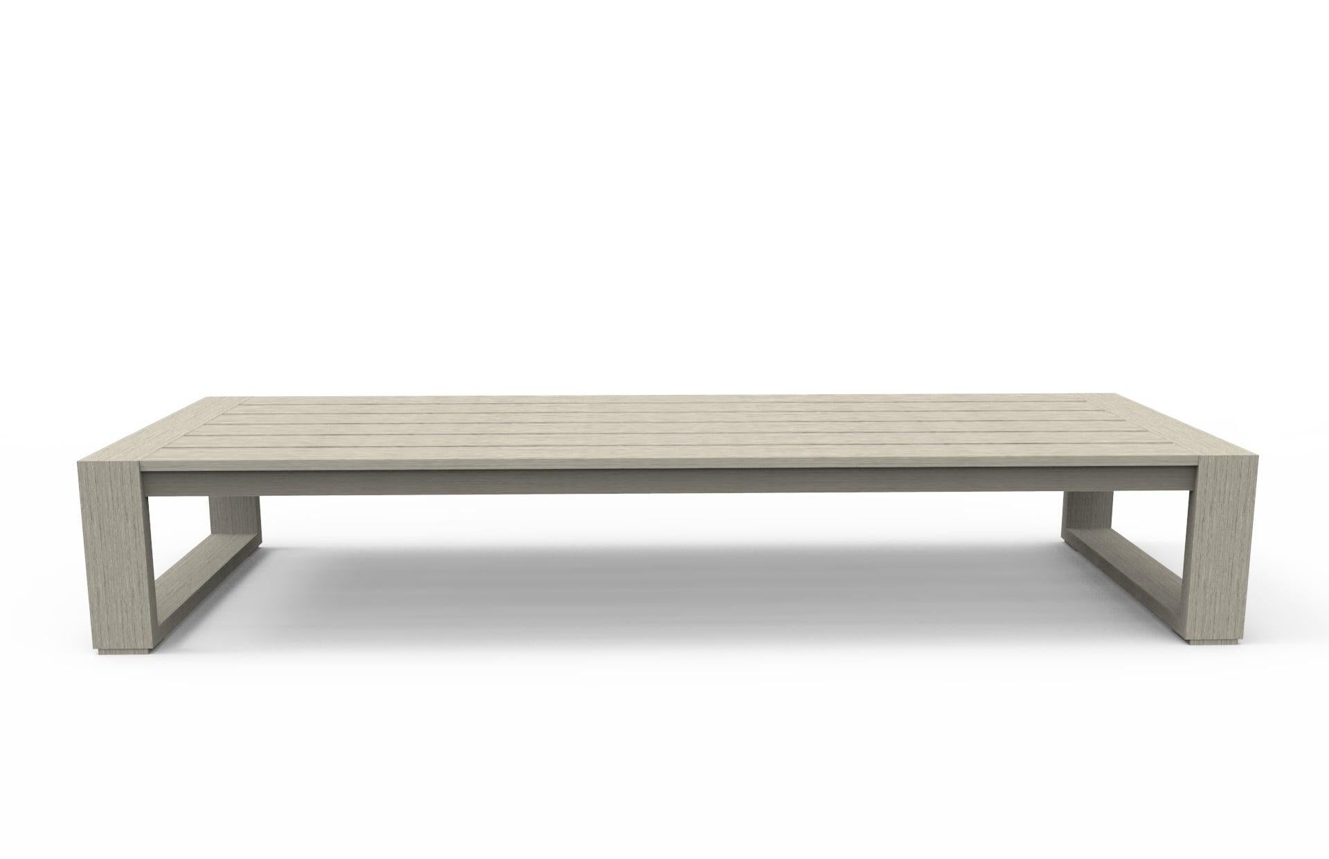 Philippine Brixton Teak Coffee Table 'Grade A' Wire Brushed Weathered Gray For Sale
