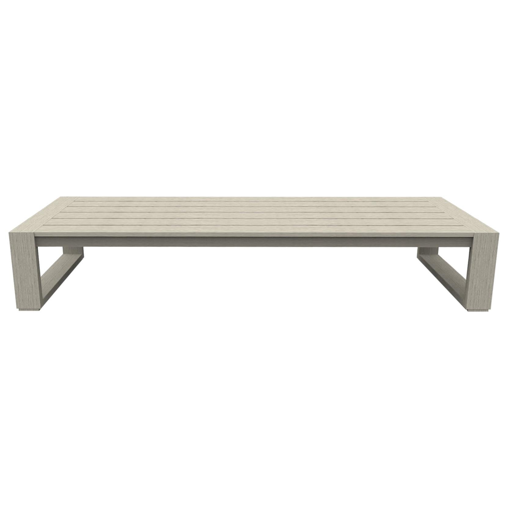 Brixton Teak Coffee Table 'Grade A' Wire Brushed Weathered Gray For Sale