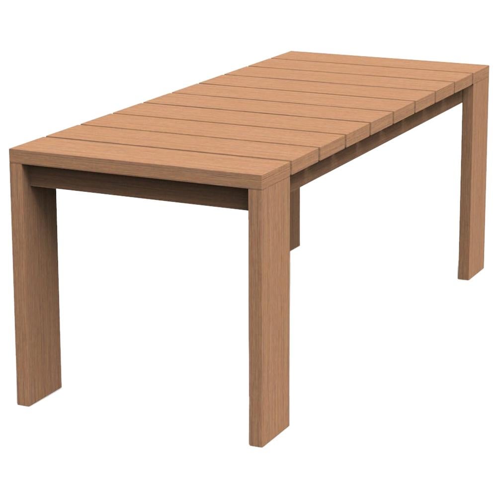 Brixton Teak Dining Table 'Grade A' Wire Brushed Natural Wood For Sale