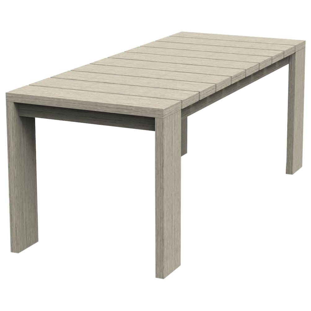 Brixton Teak Dining Table 'Grade A' Wire Brushed Weathered Gray For Sale