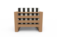 Brixton Teak Lounge Chair 'Grade A': Wire Brushed Natural Wood, Cabana Classic