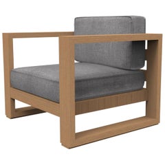 Brixton Teak Lounge Chair 
Grade A
: Wire Brushed Natural Wood, Cast Slate