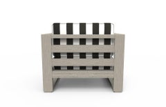 Brixton Teak Lounge Chair 'Grade A' Wire Brushed Weathered Gray, Cabana Classic