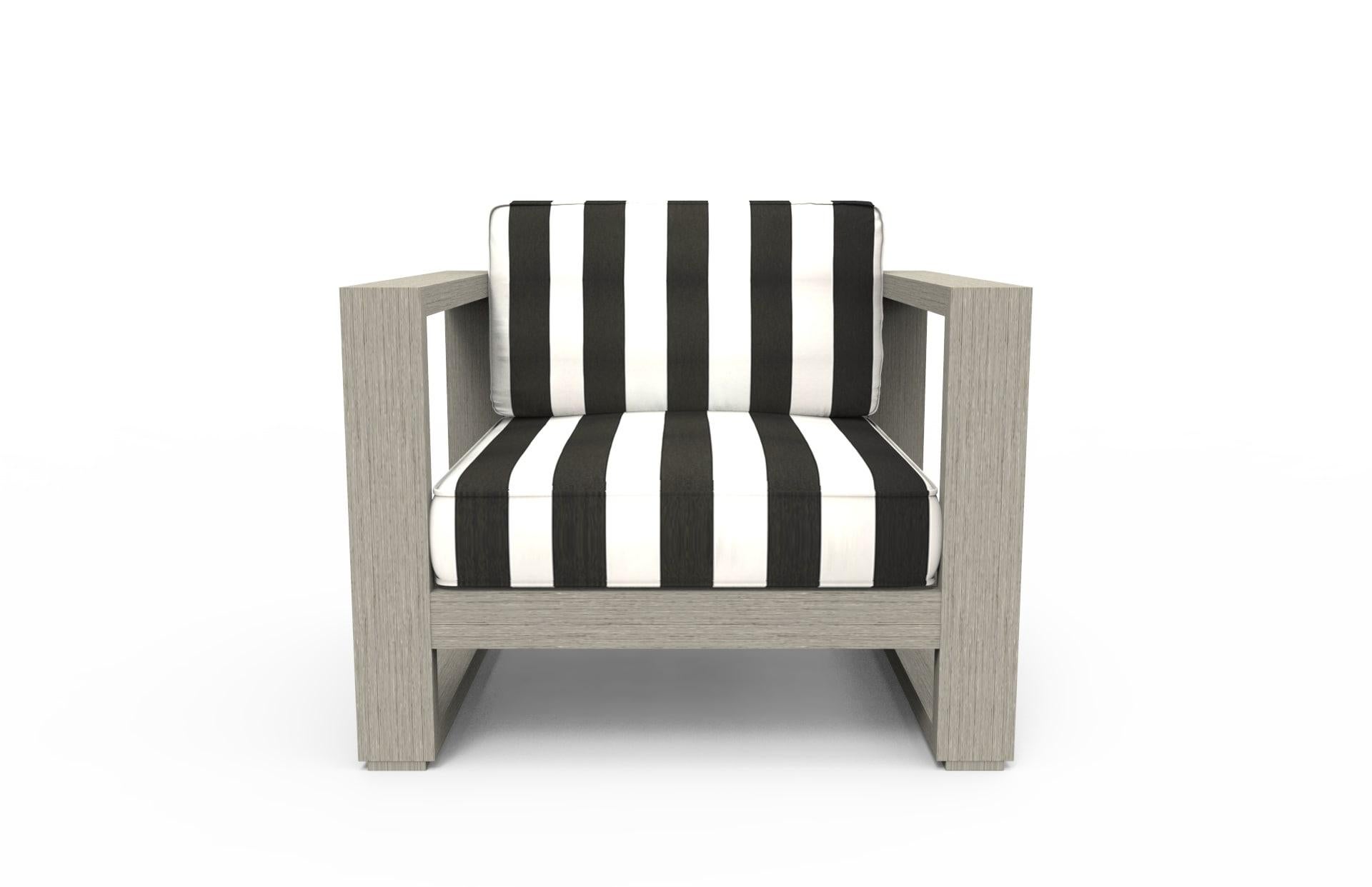 Modern Brixton Teak Lounge Chair 'Grade A' Wire Brushed Weathered Gray, Cabana Classic For Sale