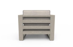 Brixton Teak Lounge Chair 'Grade A': Wire Brushed Weathered Gray, Cast Silver