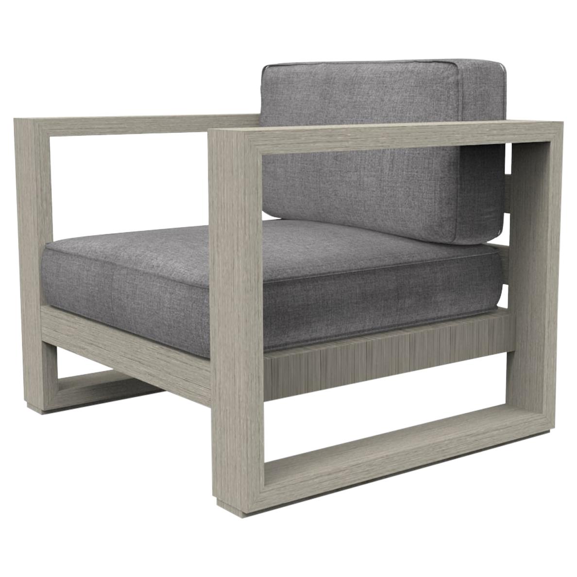 Brixton Teak Lounge Chair 'Grade A': Wire Brushed Weathered Gray, Cast Slate For Sale