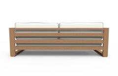 Brixton Teak Sofa 'Grade a' Wire Brushed Natural Wood, Canvas Natural