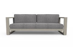 Brixton Teak Sofa 'Grade A': Wire Brushed Weathered Gray, Cast Slate
