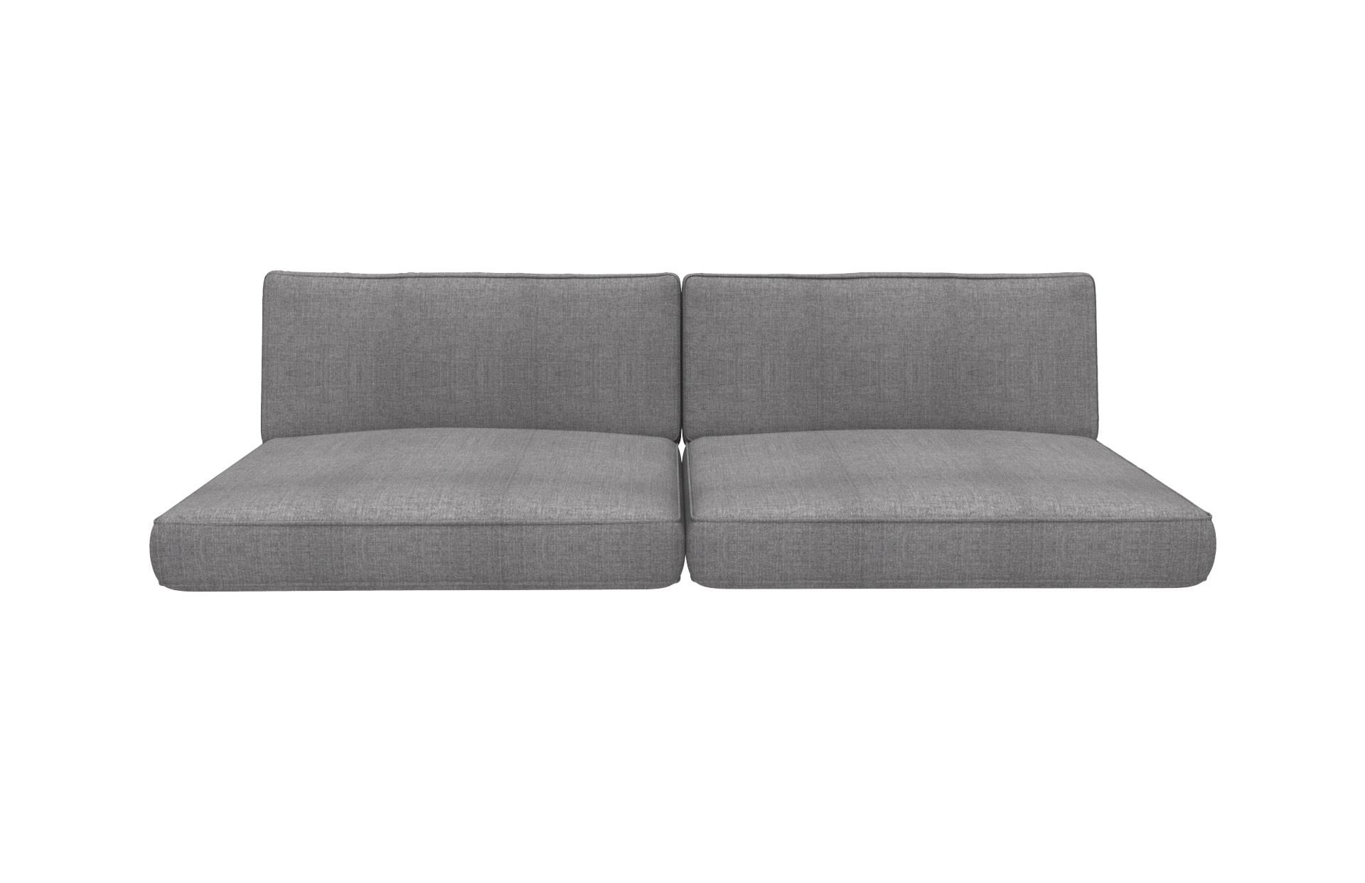 Contemporary Brixton Teak Sofa 'Grade A': Wire Brushed Weathered Gray, Cast Slate For Sale