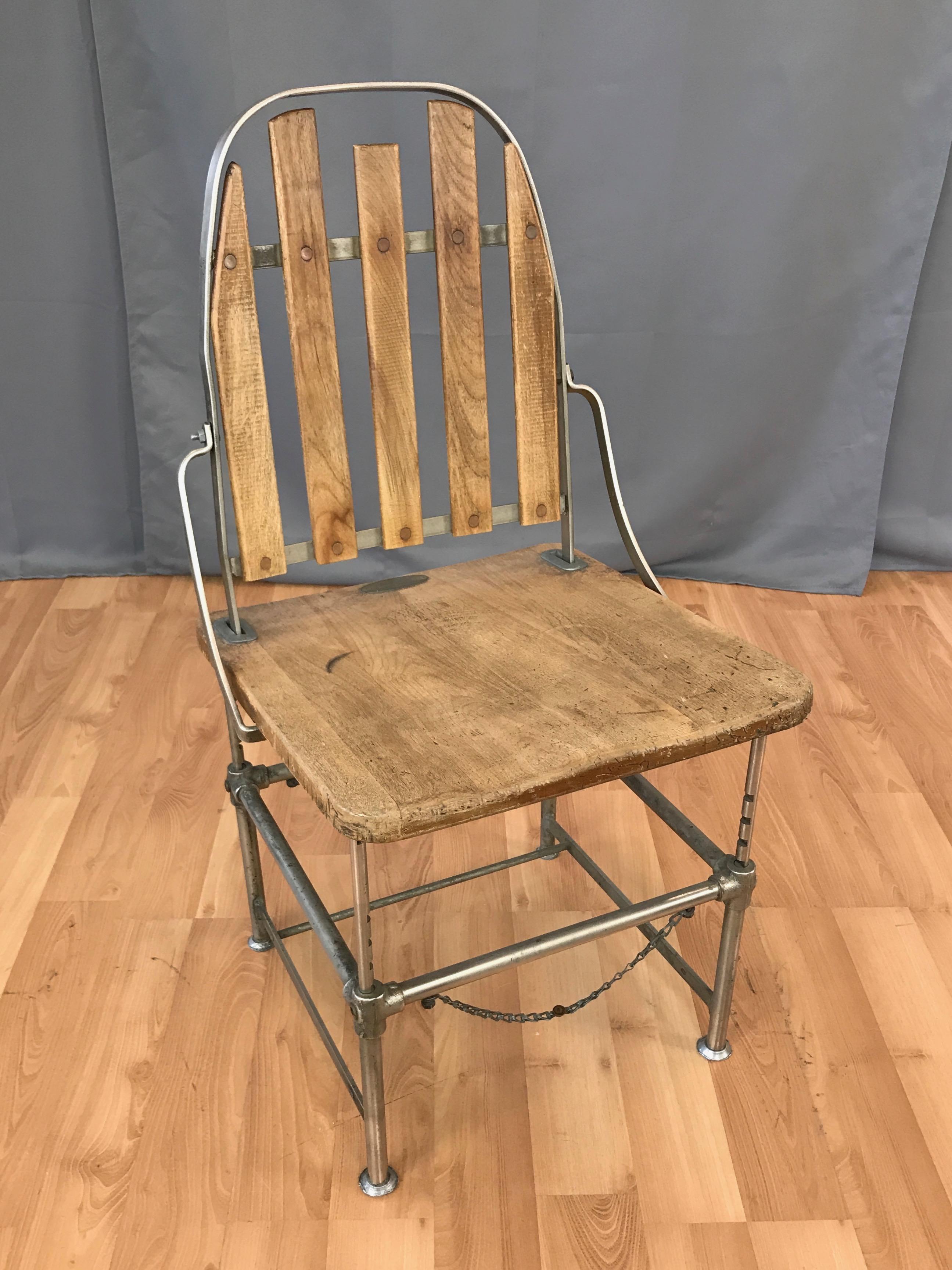 Early 20th Century Brizard & Young “Adjustable Industrial Chair”, circa 1900