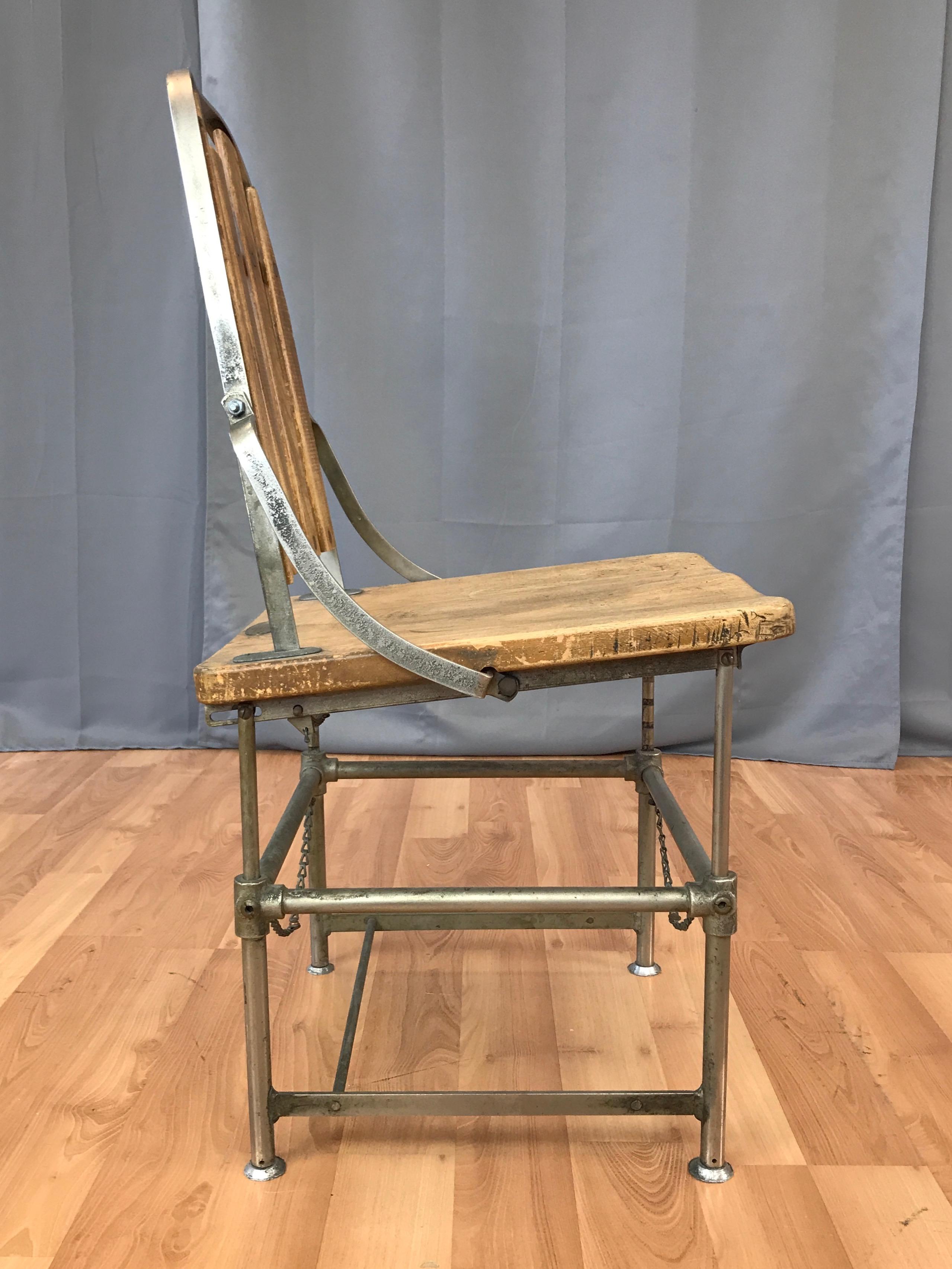 Metal Brizard & Young “Adjustable Industrial Chair”, circa 1900