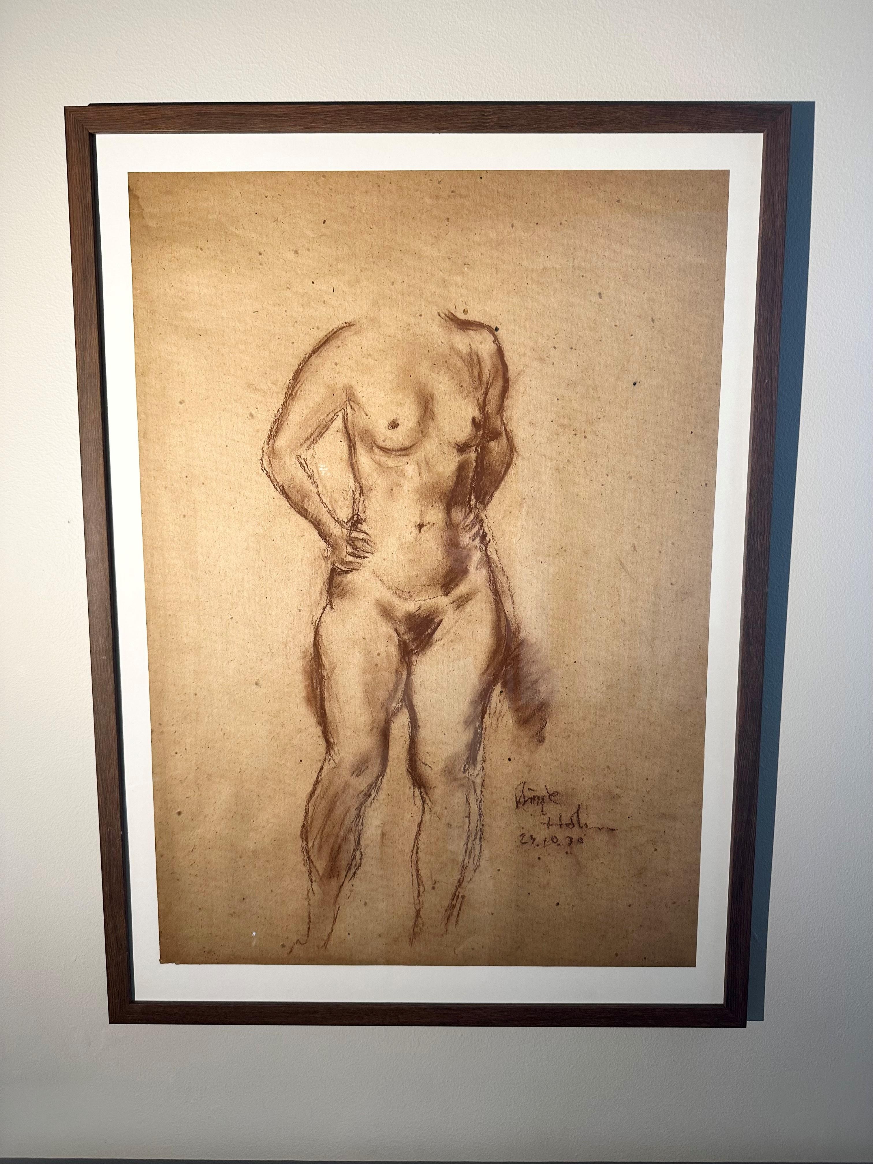 Börje Holm Nude Painting – Nacktes Modell