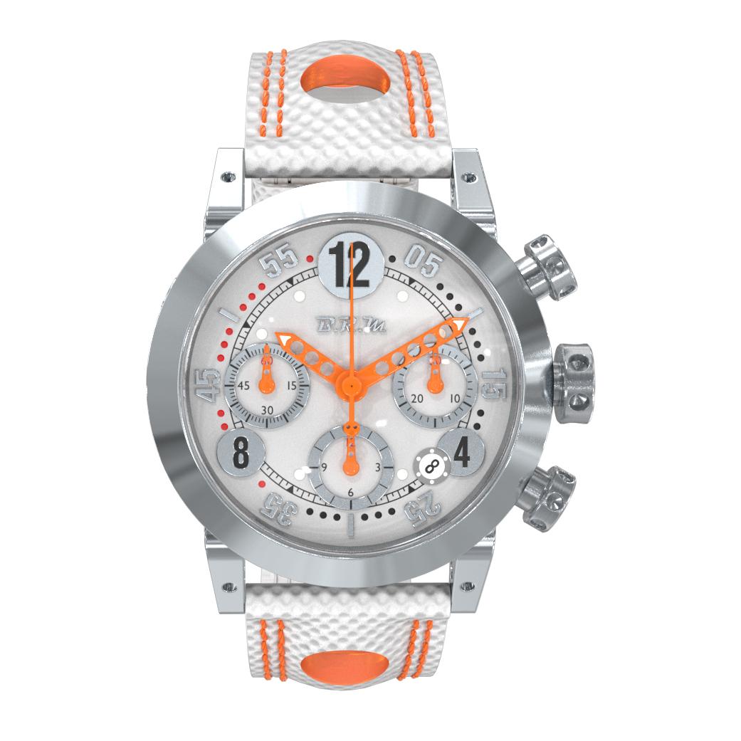 Drawing its inspiration from motor sports, the GP-40-I-CB-AO is a luxury timepiece with sporty allure.
Automatic movement, chronograph function, checkerboard case in polished stainless steel, and a back in transparent, monocrystalline sapphire, the