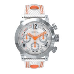 BRM Stainless Steel, White Dial, Automatic Chronograph, Sporty-Chic Design
