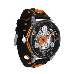 Used BRM Stainless-Steel Anti-Shock Skeleton Automatic Watch for Men Golfers