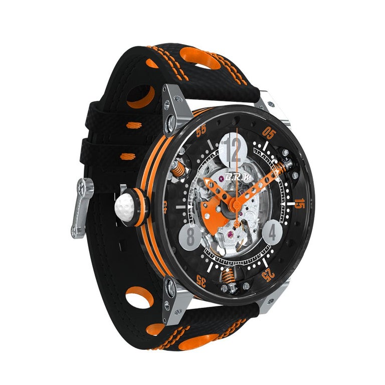 BRM Stainless-Steel Anti-Shock Skeleton Automatic Watch for Men Golfers For  Sale at 1stDibs | brm watches, gulf racing watch