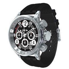 BRM Stainless Steel Black Dial Racing Automatic Chronograph Rubber Strap