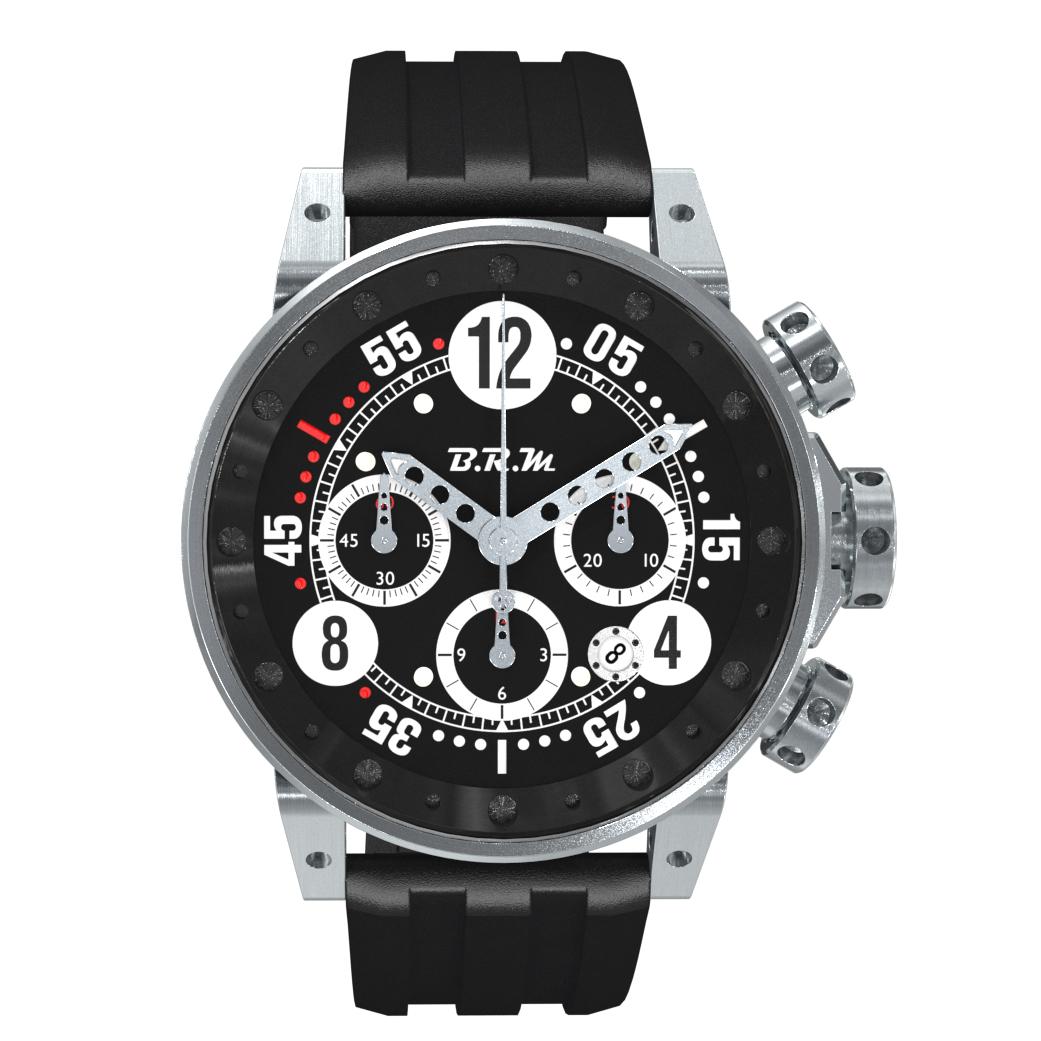 This  luxury automatic chronograph with notable racing inspired design is a an emblematic symbol of motorsports.  An authentic racing car inspired timepiece, the automatic V12-44-BN-AG has streamlined hands, racing numbers on the dial, oversized