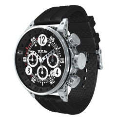 BRM Stainless Steel Black Luxury Racingautomatic Chronograph Rubber Strap