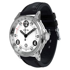 BRM Montre automatique en acier inoxydable, cadran blanc, design sportif, avec boîtier