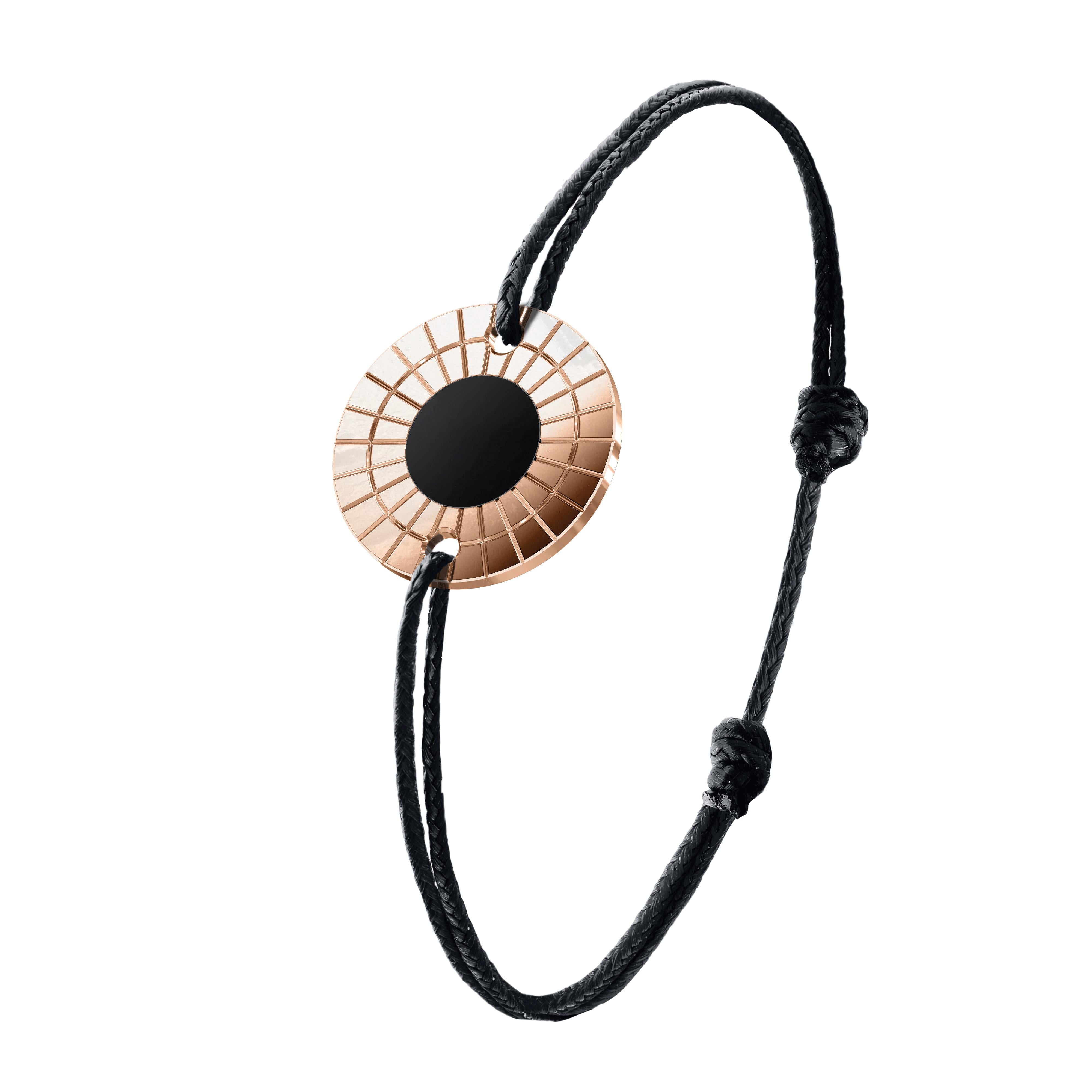 BRM Eclipse Bracelet 18K Rose Gold and Onyx Stone For Sale