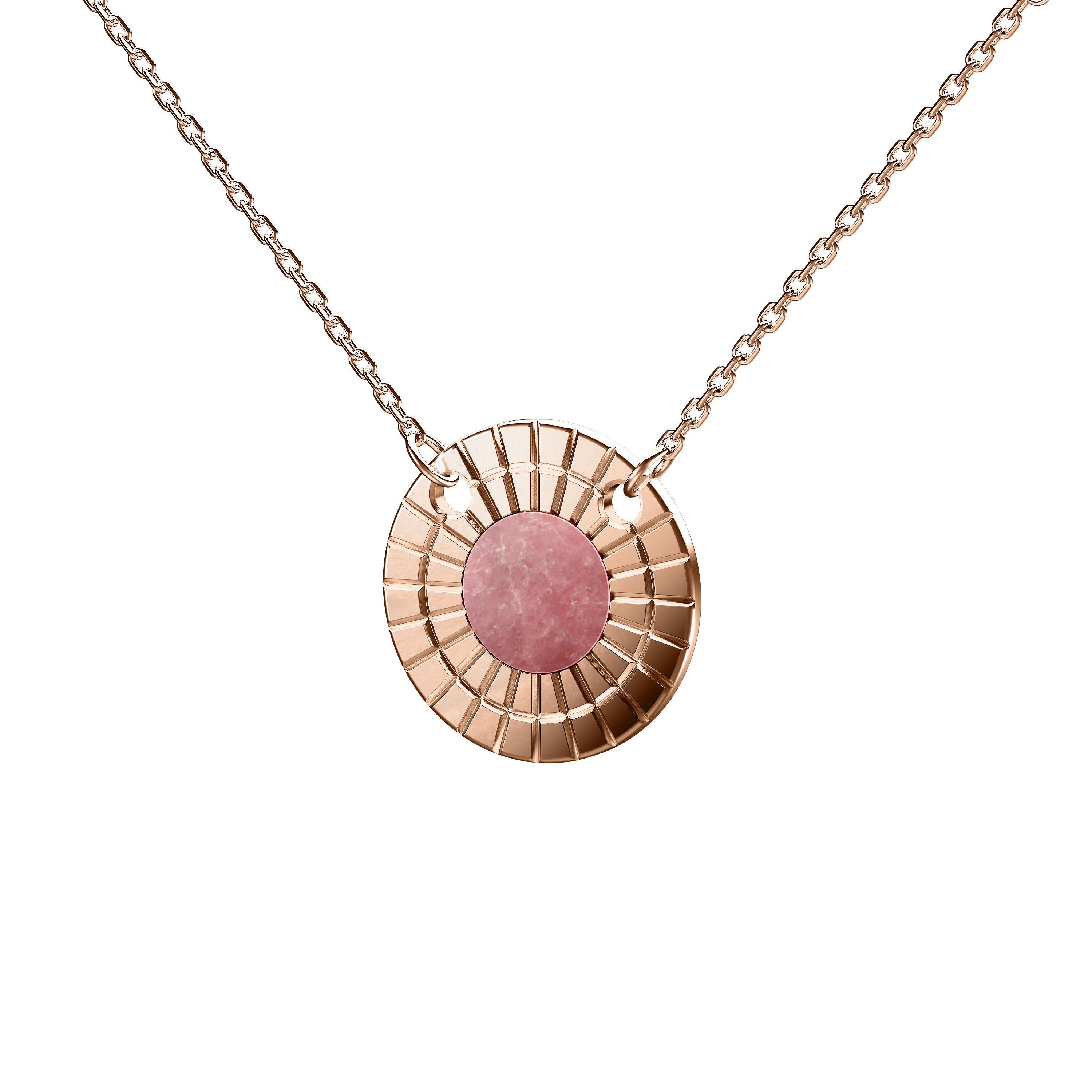 Round Cut BRM Eclipse Necklace 18k Rose Gold For Sale