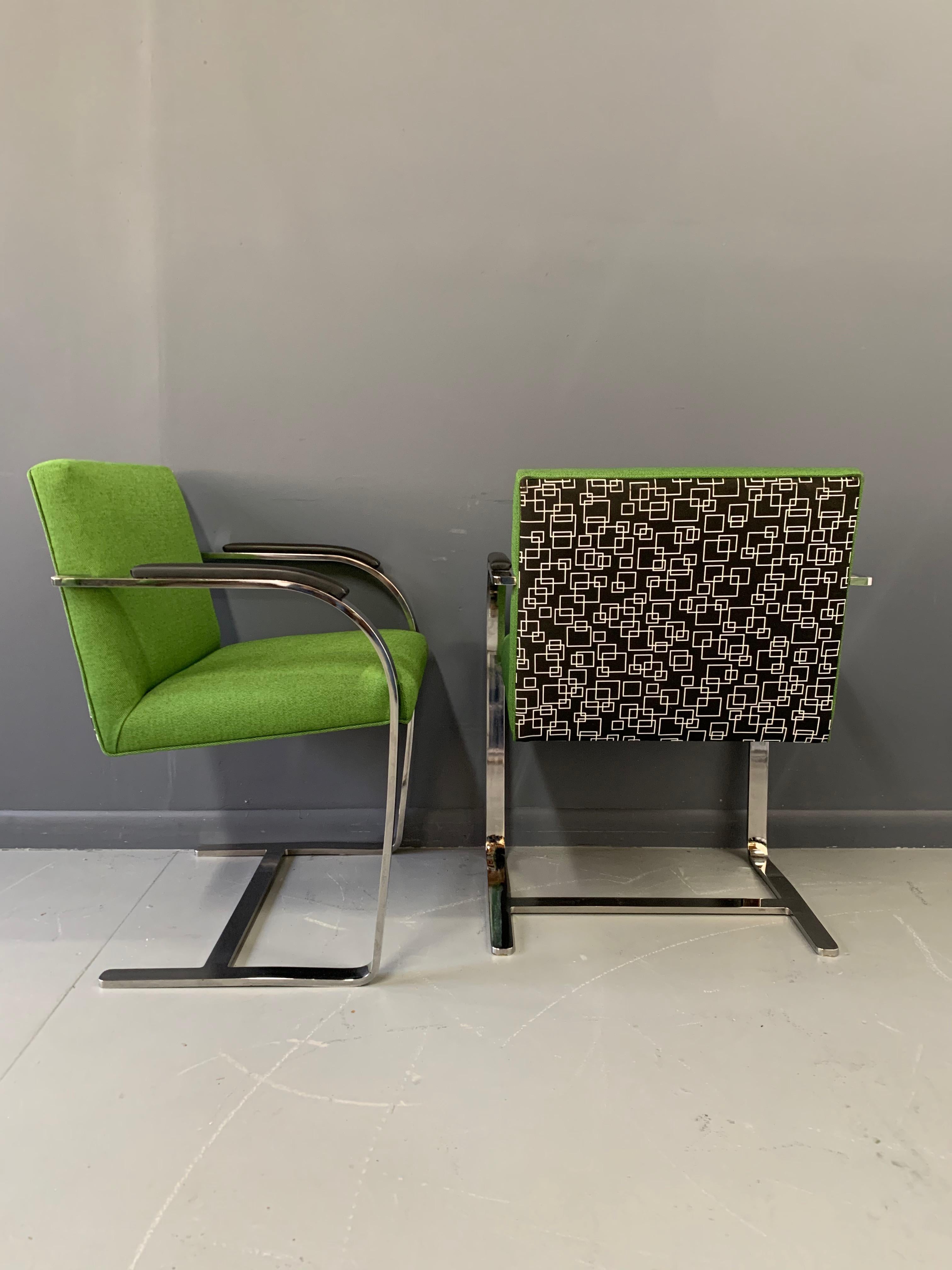 Brno Armchair with Chrome Frame, Knoll Style A Midcentury Masterpiece In Good Condition In Philadelphia, PA