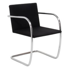 Brno Black Fabric Tubular Dining Chairs by Knoll