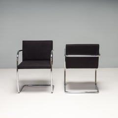Brno Black Fabric Tubular Dining Chairs by Knoll, Set of 2