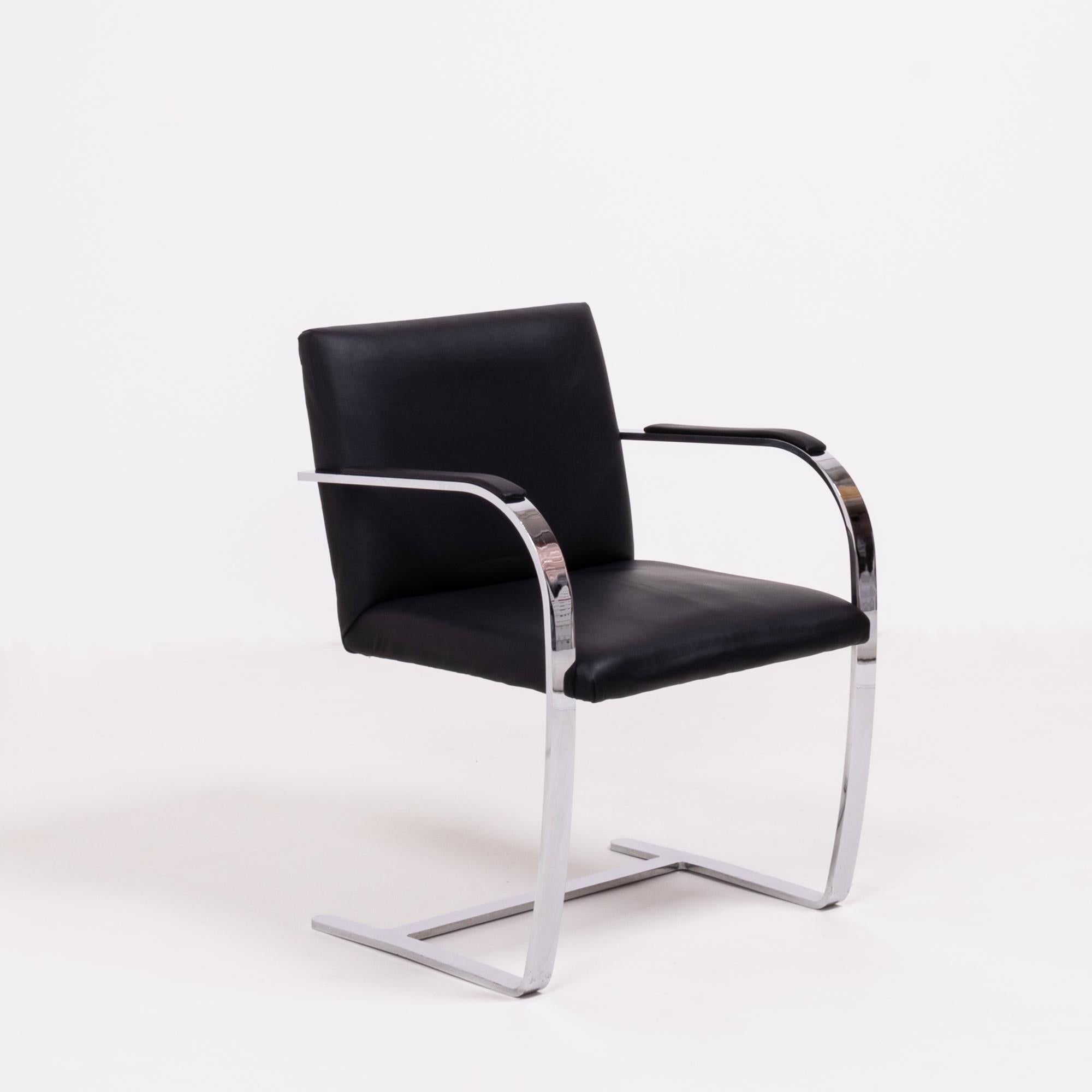 Contemporary Brno Black Flat Bar Chairs, Knoll, Set of 2