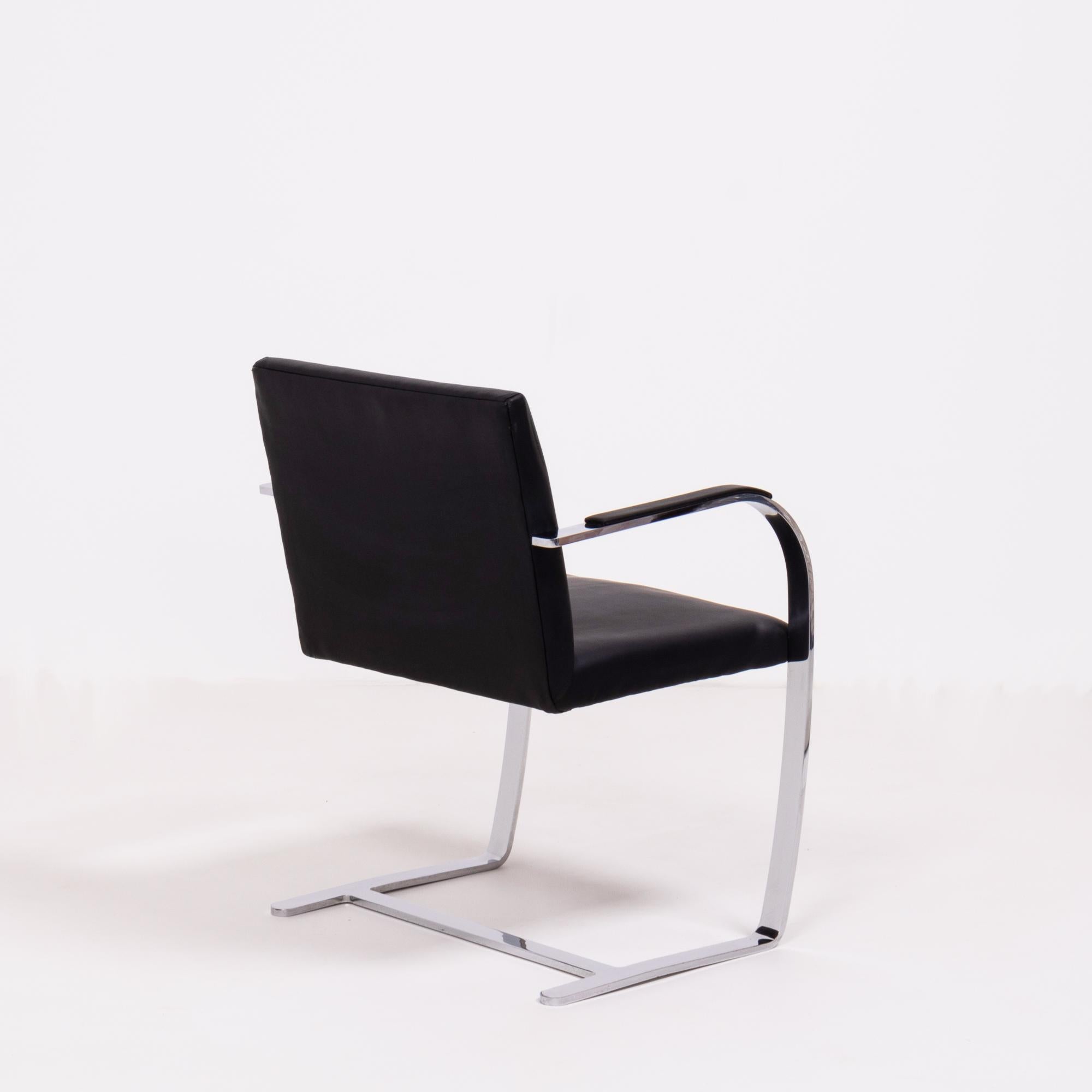 Chrome Brno Black Flat Bar Chairs, Knoll, Set of 2
