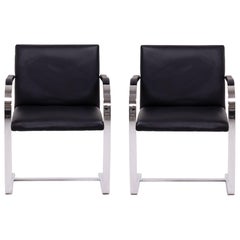 Brno Black Flat Bar Chairs, Knoll, Set of 2