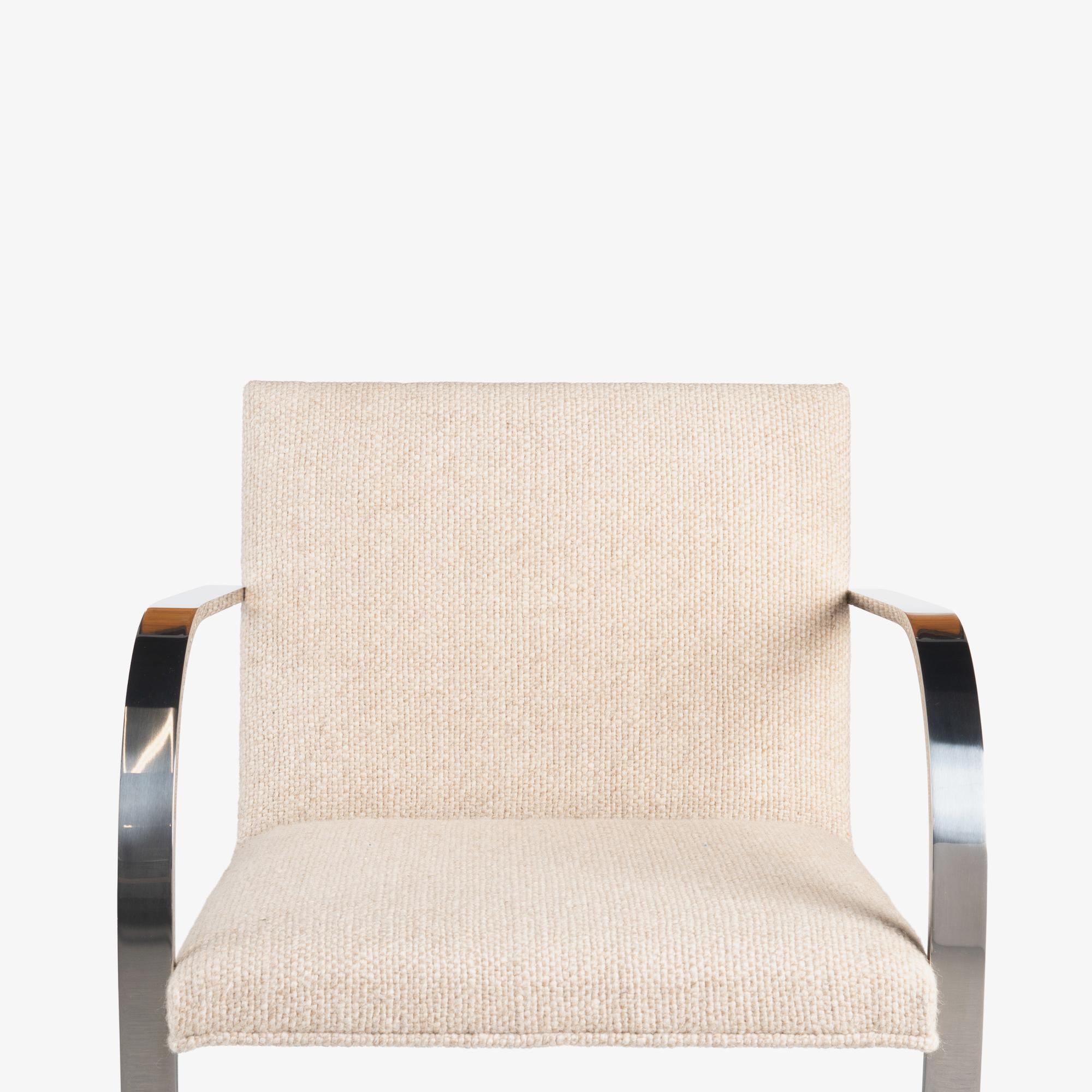 Sedie Brno Flat-Bar di Knoll in lana originale avorio e acciaio inossidabile, set da 8 in vendita 4