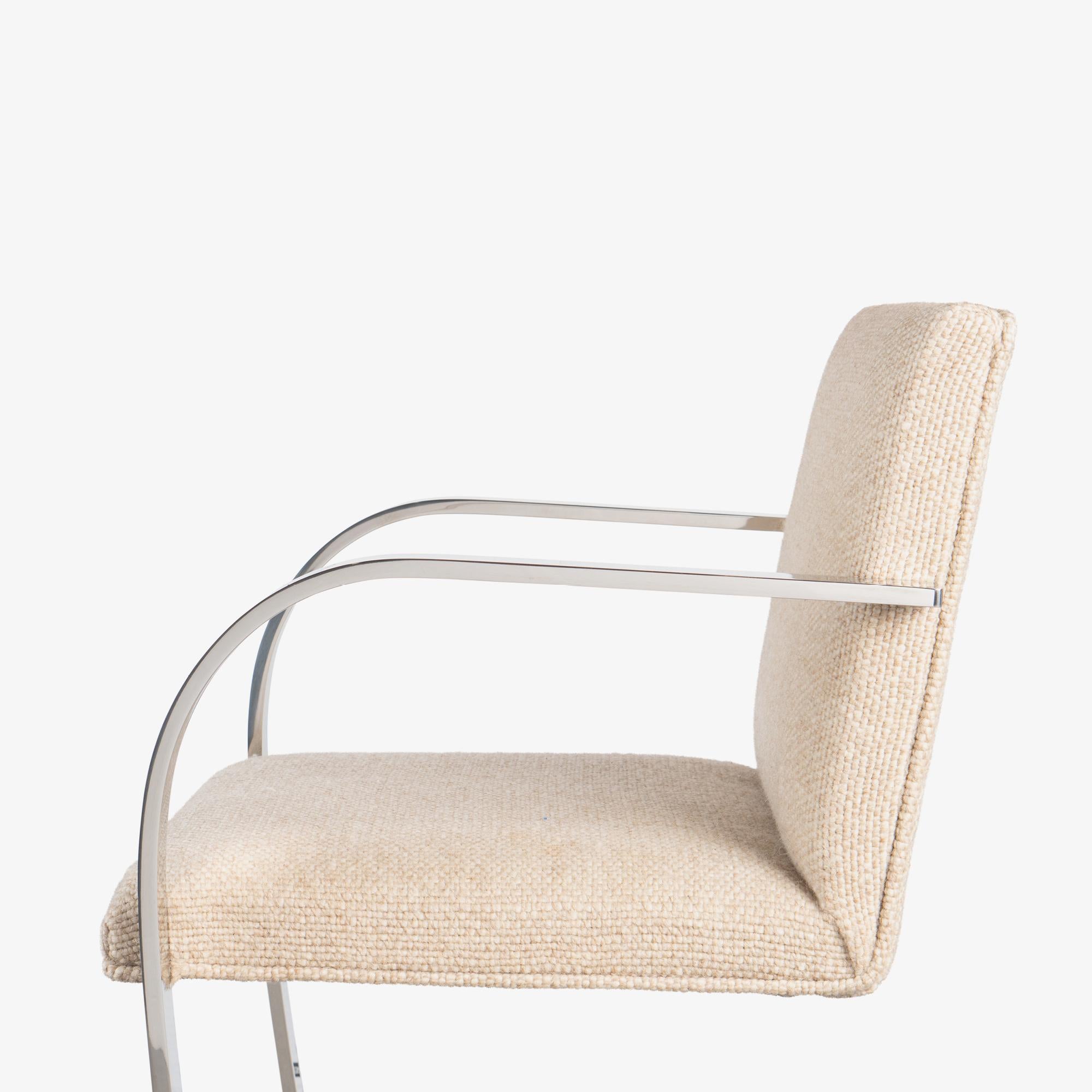Sedie Brno Flat-Bar di Knoll in lana originale avorio e acciaio inossidabile, set da 8 in vendita 1