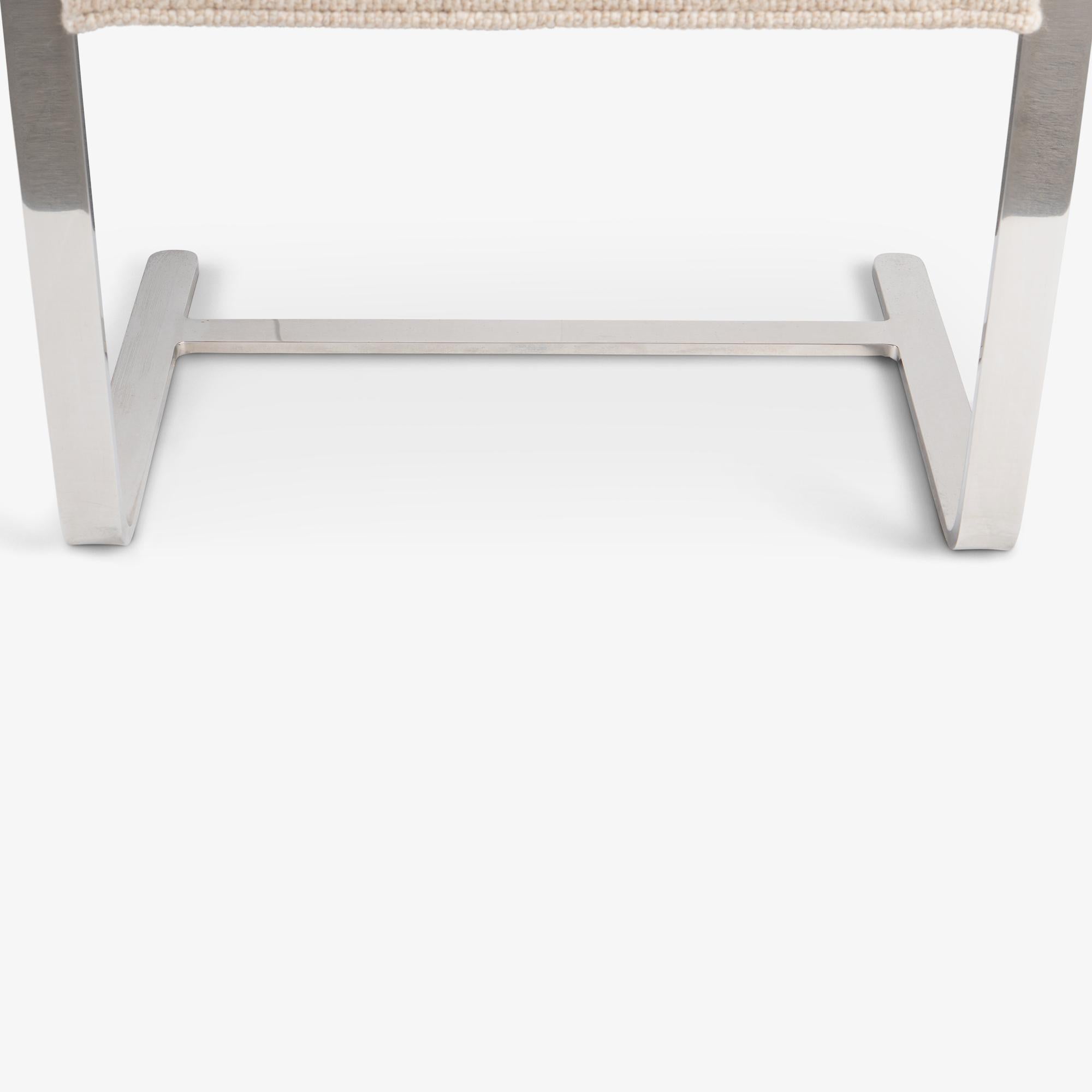 Sedie Brno Flat-Bar di Knoll in lana originale avorio e acciaio inossidabile, set da 8 in vendita 2
