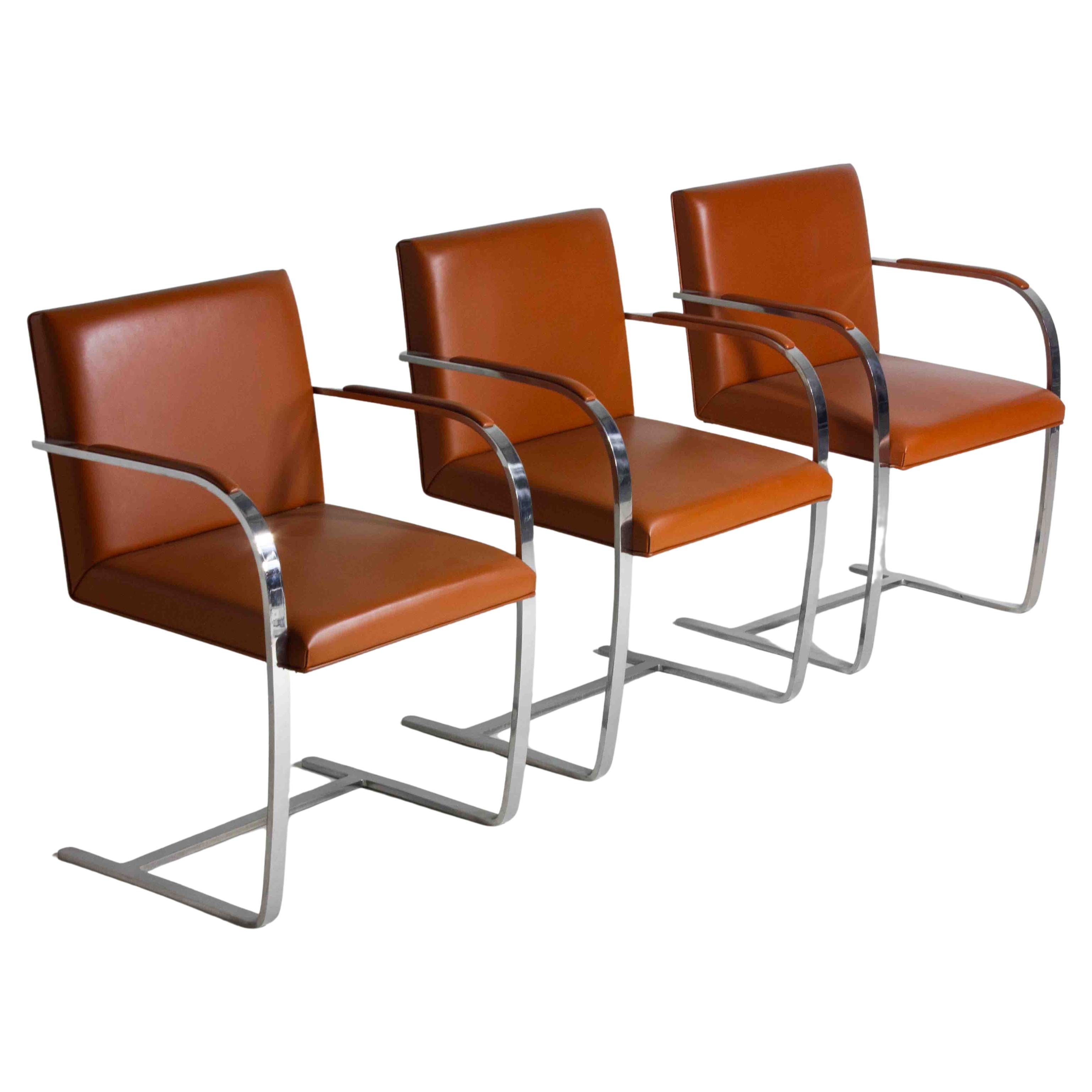 BRNO flat-bar chairs by Mies Van Der Rohe for Knoll International, 1970s