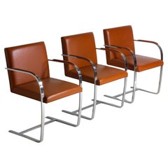 Sillas de barra plana BRNO de Mies Van Der Rohe para Knoll International, años 70
