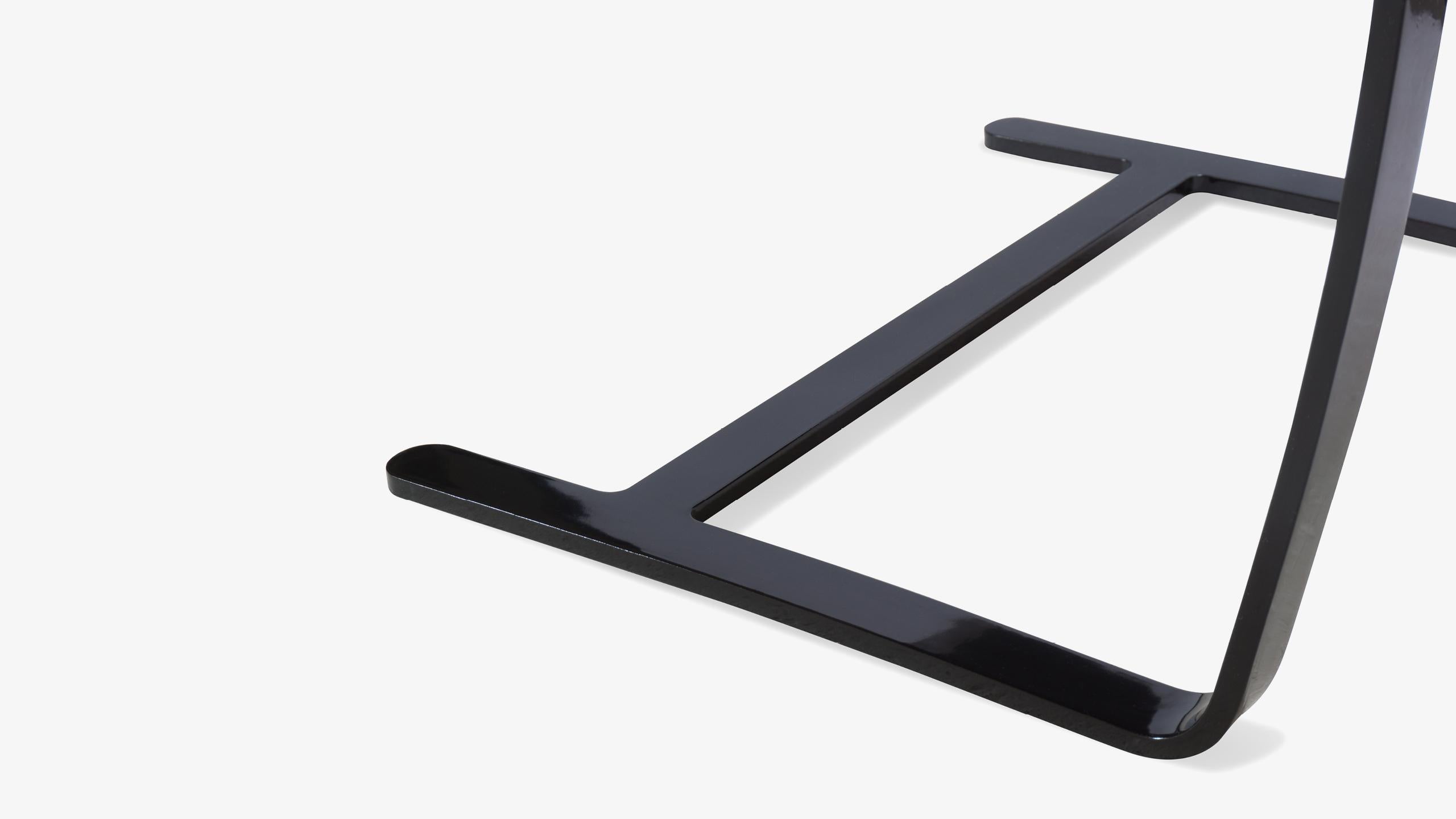 Chaises de bar plates Brno en velours, noir brillant par Mies van der Rohe pour Knoll, 6 en vente 1