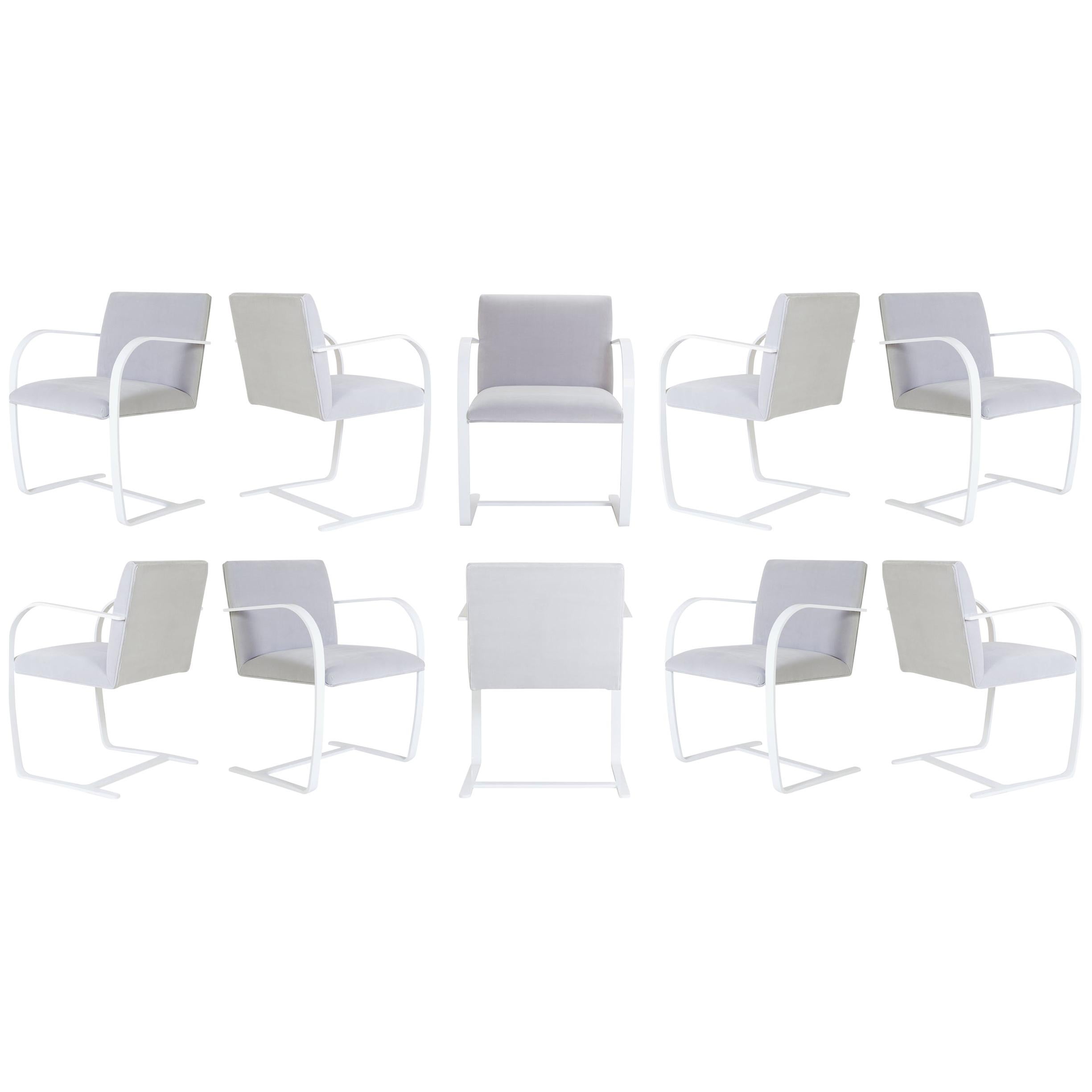 Chaises de bar plates Brno en velours, Lunar Gloss de Mies van der Rohe pour Knoll, 10 en vente