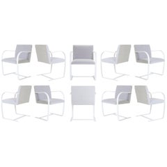 Brno Flat-Bar Chairs in Velvet, Lunar Gloss by Mies van der Rohe for Knoll, 10